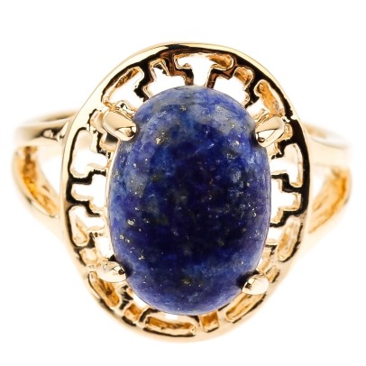 Кольцо позолоченное с лазуритом &quot;Греция&quot;, артикул 1131-1
